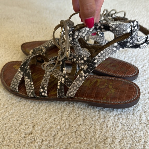 Sam Edelman Snakeskin Lace Up Sandal - Picture 4 of 7